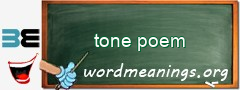 WordMeaning blackboard for tone poem